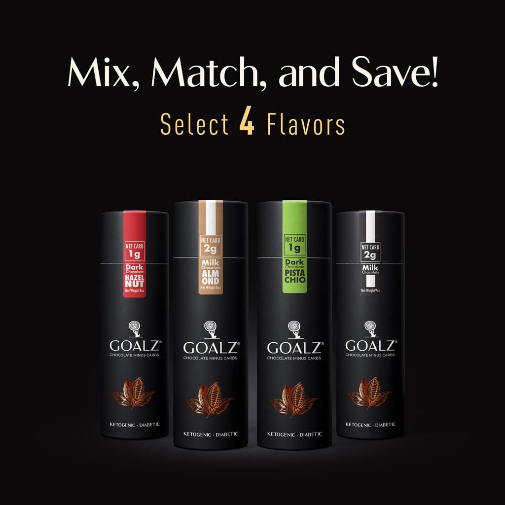 Keto Chocolate 4 Pack Low-Carb Chocolate Bundle - Mix, Match, Save