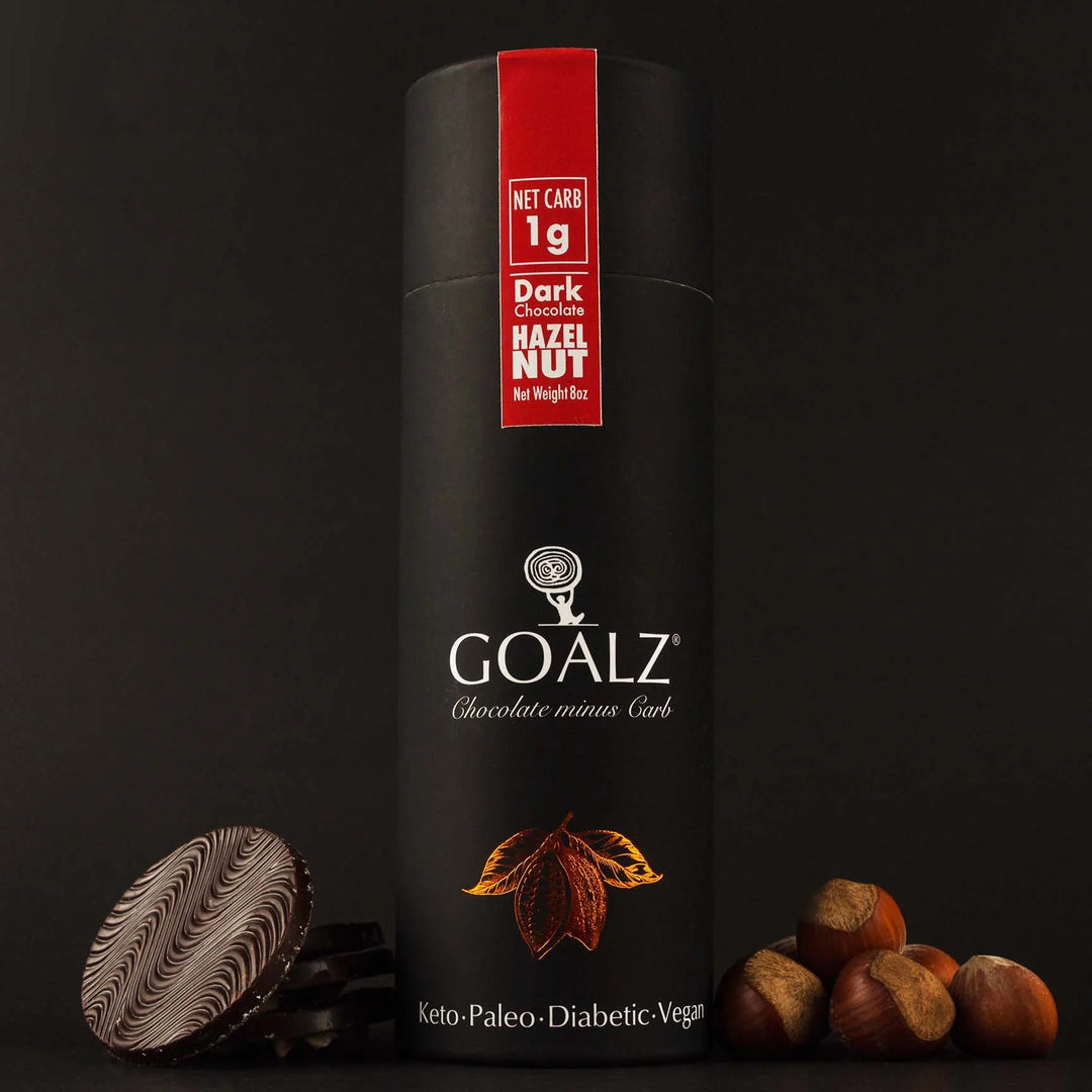 GOALZ sugar-free dark chocolate with hazelnuts