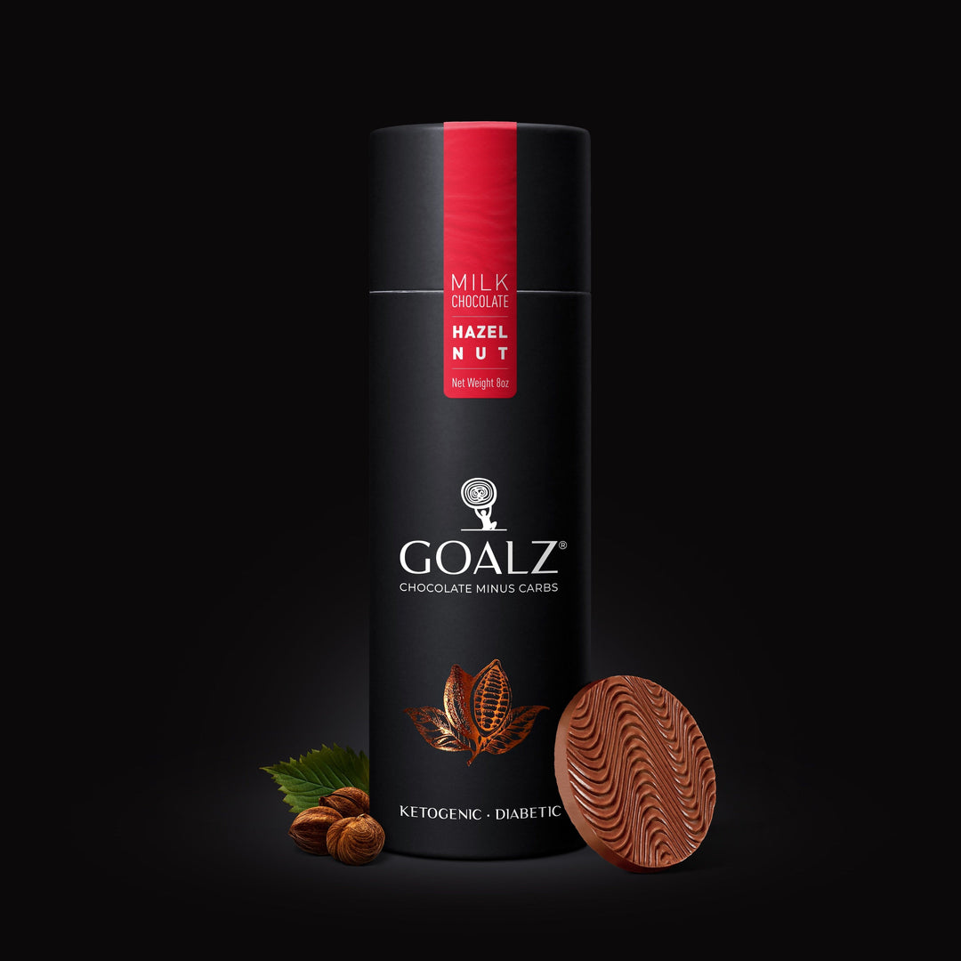 Keto Chocolate Sugar-Free Milk Chocolate w/ Roasted Hazelnuts - Diabetic & Keto Friendly