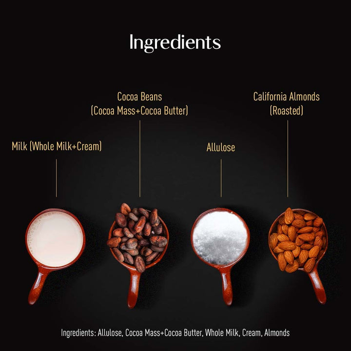 Keto Chocolate Sugar-Free Milk Chocolate w/ Roasted Almonds - Diabetic & Keto Friendly