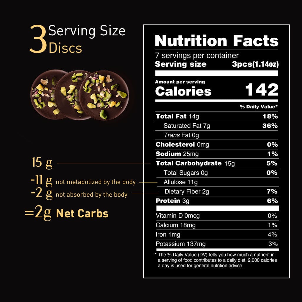 Keto Chocolate Sugar-Free Dark Chocolate with Pistachios