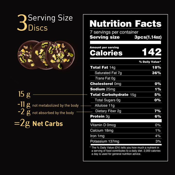 Keto Chocolate Sugar-Free Dark Chocolate with Pistachios