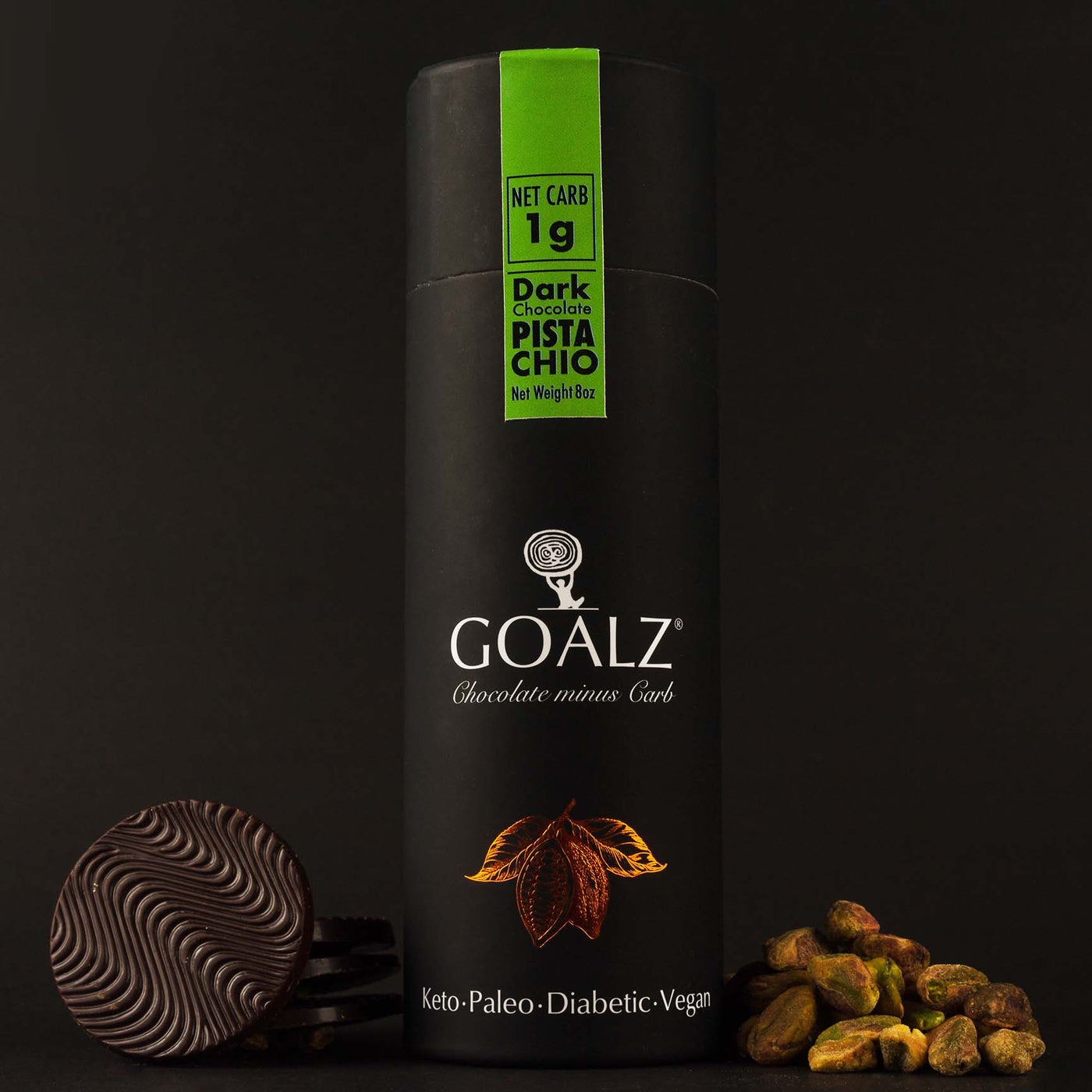 Dark Keto Chocolate with Sicilian Pistachios